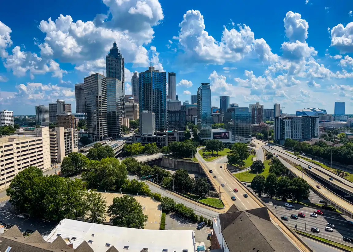 Atlanta, GA, cityscape.