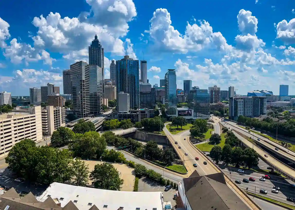 Atlanta, GA, cityscape.