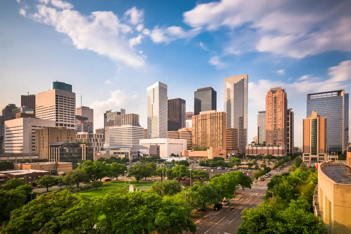 Houston, TX, cityscape.