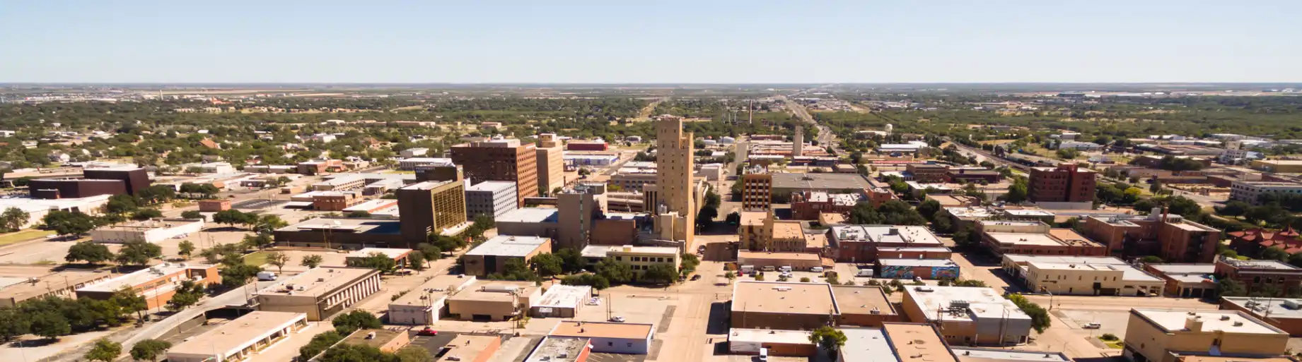 Lubbock, TX, cityscape.